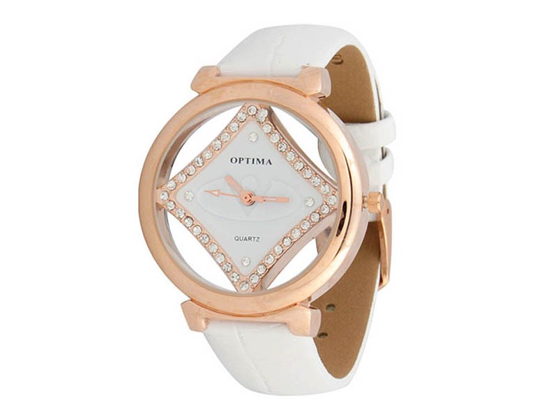 Manufacturers Exporters and Wholesale Suppliers of Optima Rose Gold White Dial Watch New Delhi Delhi
